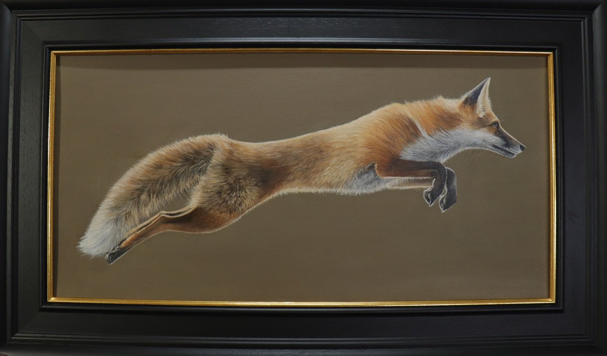 A Fox in Motion Oil painting by Alex Jabore | Artfinder