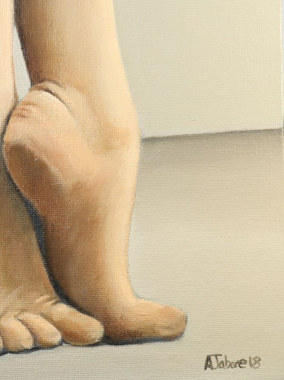 Ballet Feet, On Pointe Painting, Ballerina, Dance, Framed and Ready to Hang, Feet on Tip-Toes