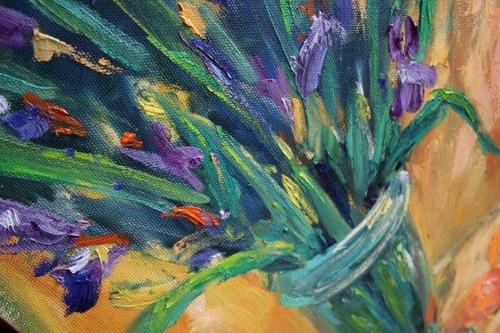 Irises and Apricots /  ORIGINAL PAINTING