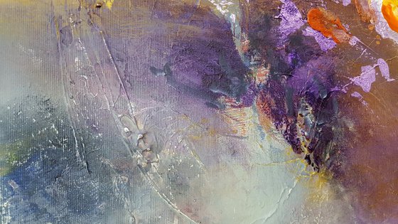 Large beautifull abstract flying dreams composition about childhood colored dreams melancholia O Kloska