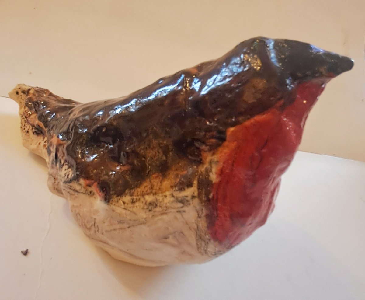 Naive Animal Stone Sculpture By Deborah Donnelly, 5 X 3, Robin, Original Artwork