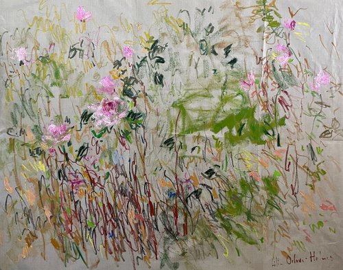 Rose garden in October by Lilia Orlova-Holmes