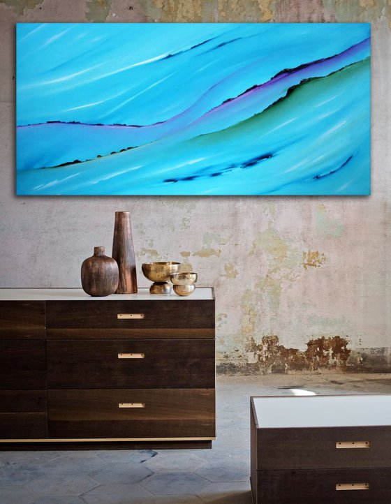 In the distance - Original abstract painting, oil on canvas