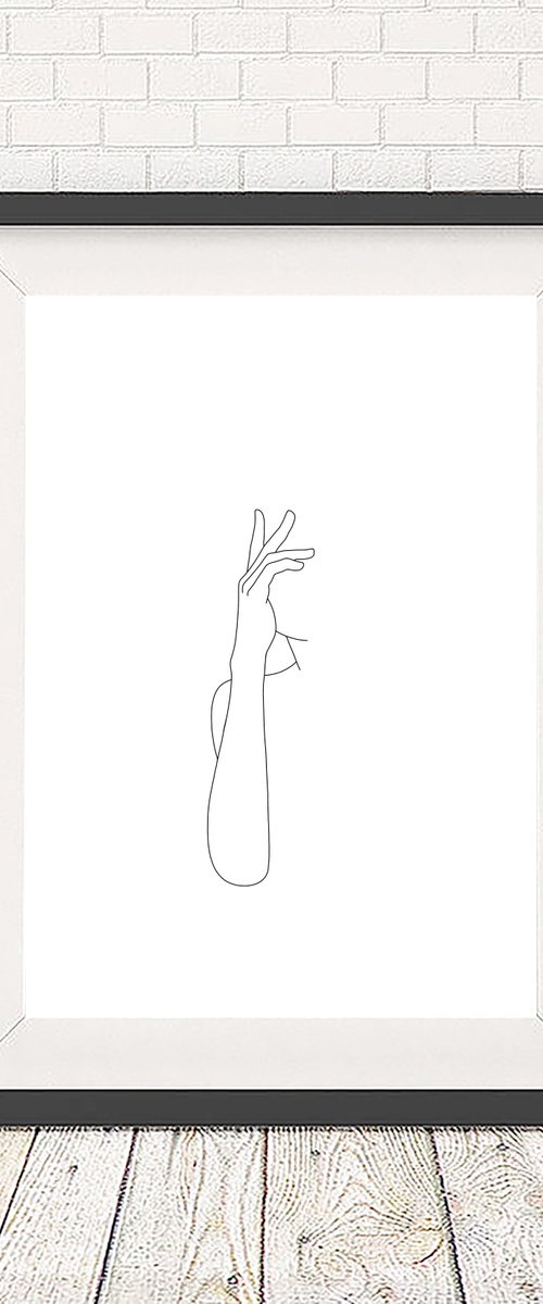 Minimalist hands illustration - Abbey - Art print by The Colour Study