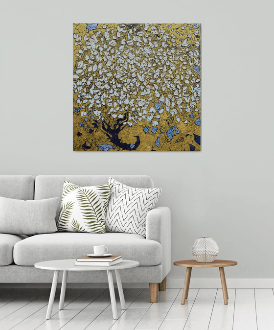 Gold Lanscape with Magnolia