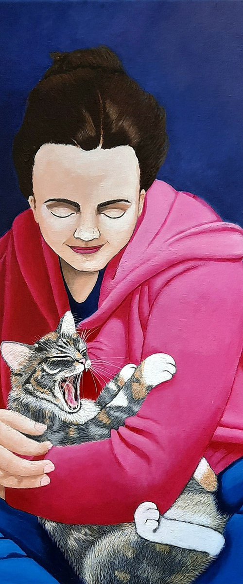 Woman With Cat by Madalena Lobao-Tello