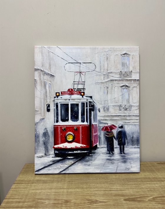 Red Tram in Istanbul