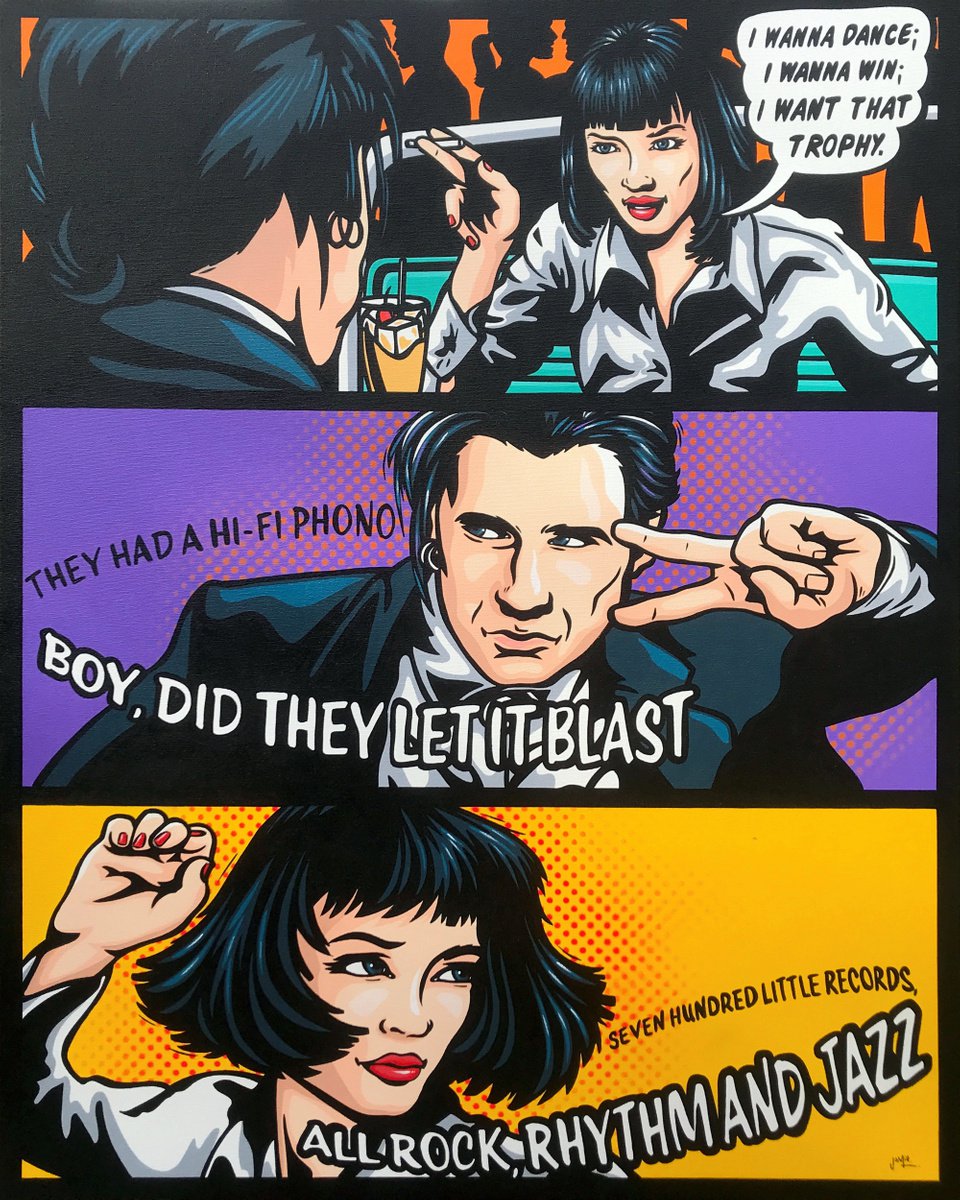 Urban And Pop Portrait Acrylic Painting By Jamie Lee, 31 X 39, Pulp Fiction Twist Contest, Original Artwork