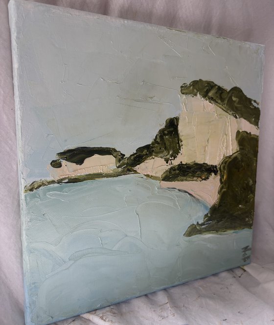 Wild cliffs seascape mountains