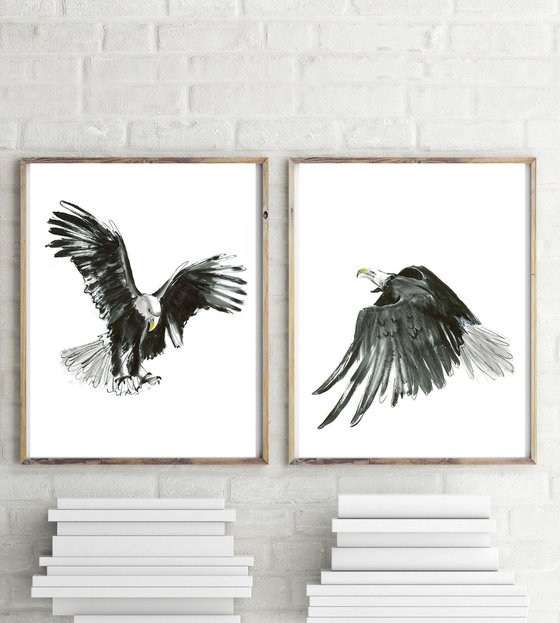 Set of 2 birds of prey