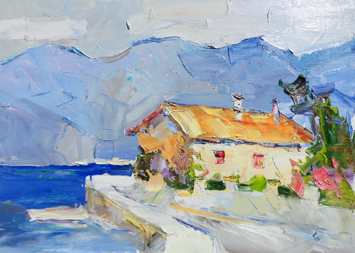 Impressionistic Landscape Oil Painting By Yehor Dulin, 14 X 10", Sunny Day, Original Artwork