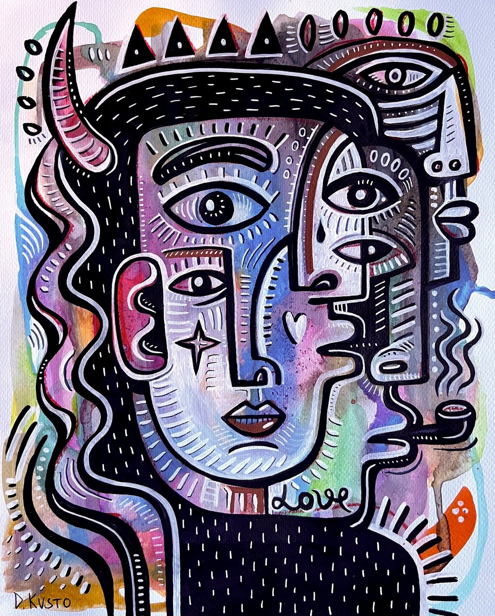 Impressionistic Painting , Multiple Face By Daria Kusto, 9 X 12, Artwork For Sale On Artfinder