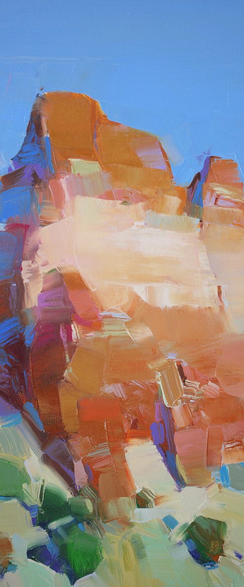 Sedona Cliff, Original oil painting, Handmade artwork, One of a kind by Vahe Yeremyan
