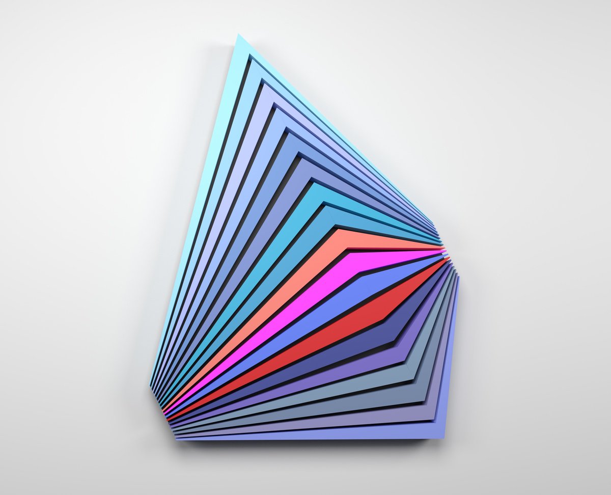 Geometric Abstract Wood Sculpture By Dmytro Shavala, 31 X 39, Supernova, Original Artwork