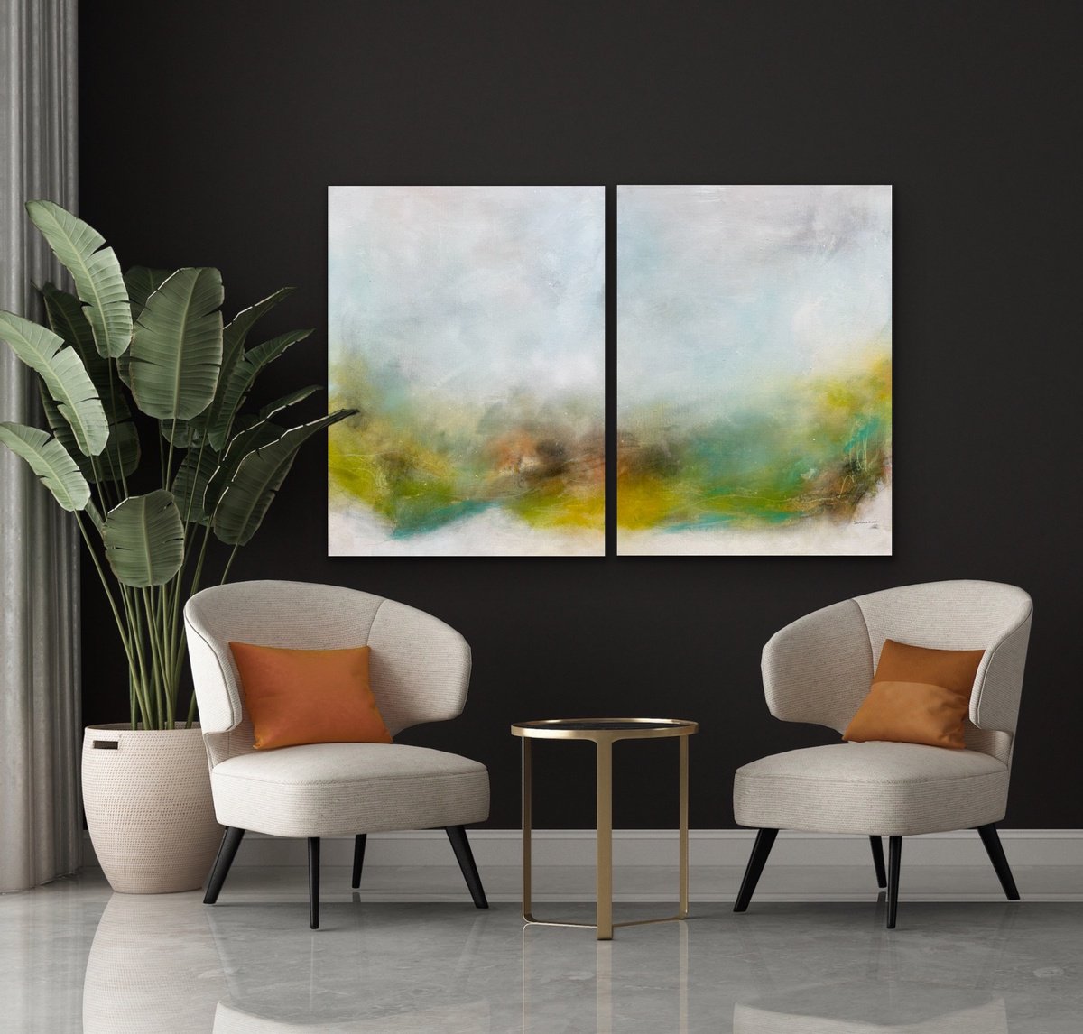 Expressive Abstract Acrylic Painting By Kirsten Schankweiler, 47 X 31", Symphony Of Nature No. 4, Original Artwork