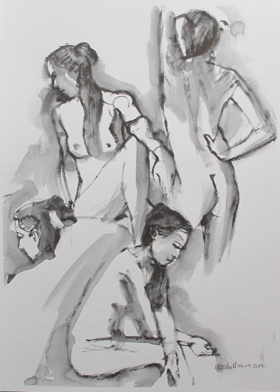 Standing female nude