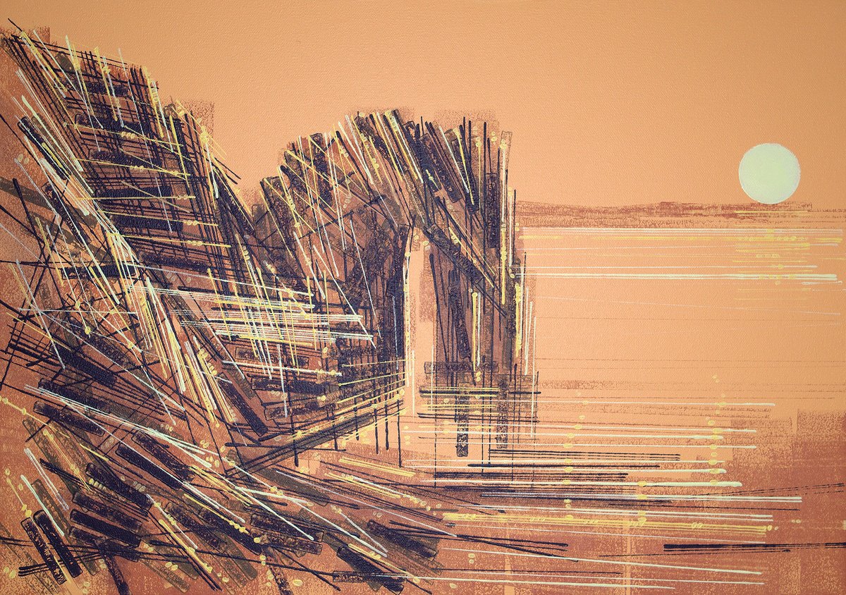 Impressionistic Landscape Acrylic Painting By Marc Todd, 23 X 17", Durdle Door Dorset, Original Artwork