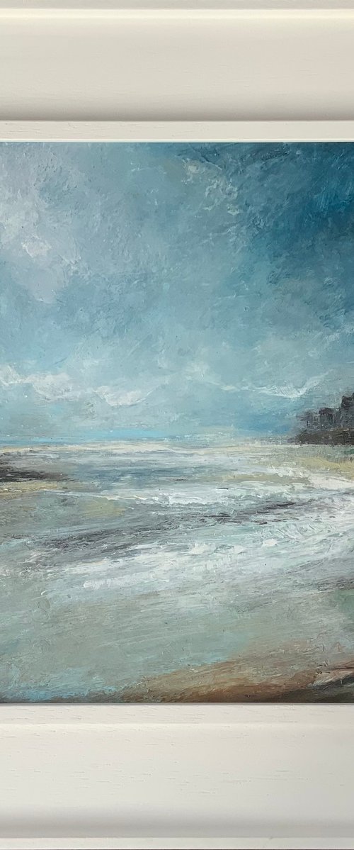 Beach View Bamburgh Castle by Jan Rogers