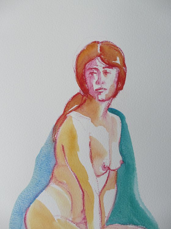 Seated female nude