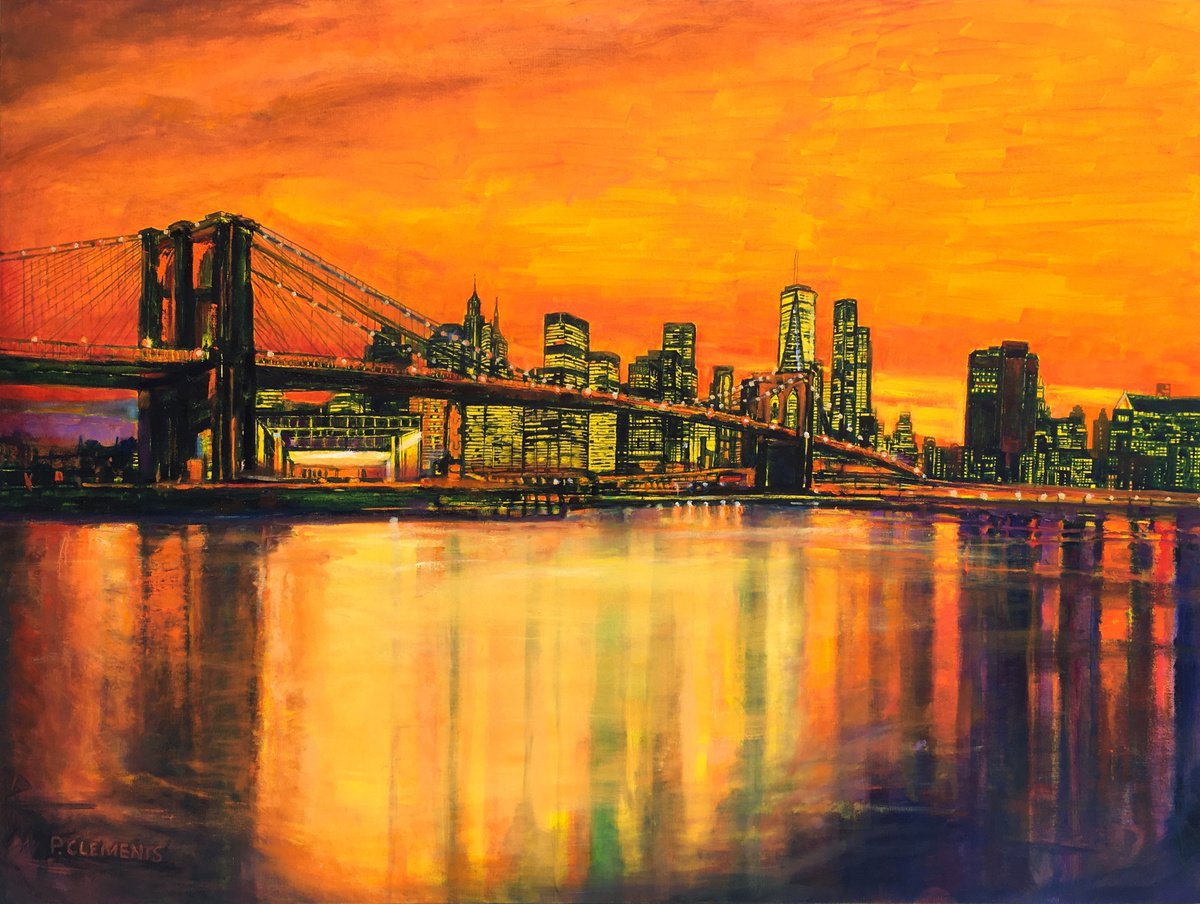 Brooklyn Bridge Sunset by Patricia Clements