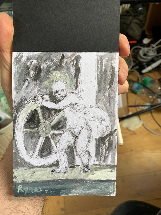 Titian Study - Cupid With The Wheel Of Time - Small Drawing