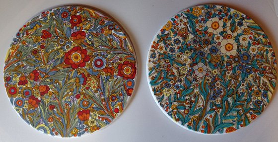 floral diptych