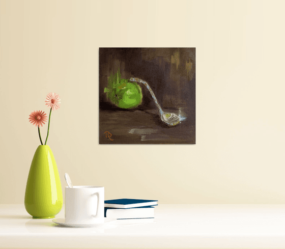 Silver Spoon with Lime  Impressionist Still Life