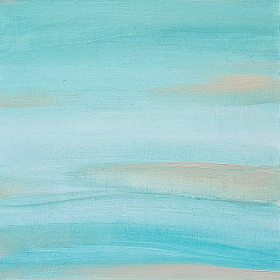 Soft seaside abstract tide vibe in aqua blue