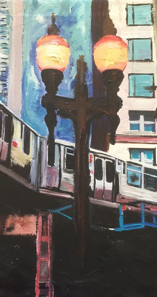 The Loop, Chicago at Dusk by Andrew  Reid Wildman