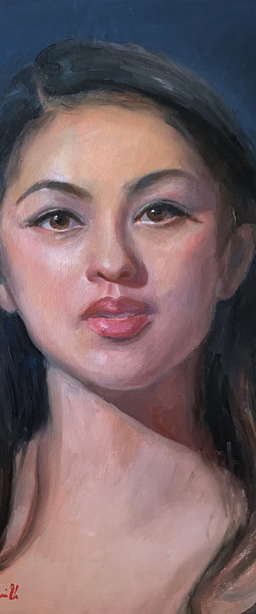 Portrait of a Woman. Contemporary oil painting. Ready to hang. by Jackie Smith