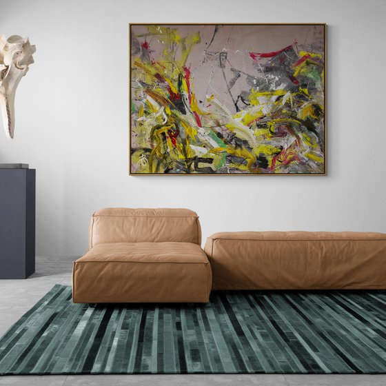 Lonyo (XXXL) - Large Abstract Painting (H)152x(W)195 cm.