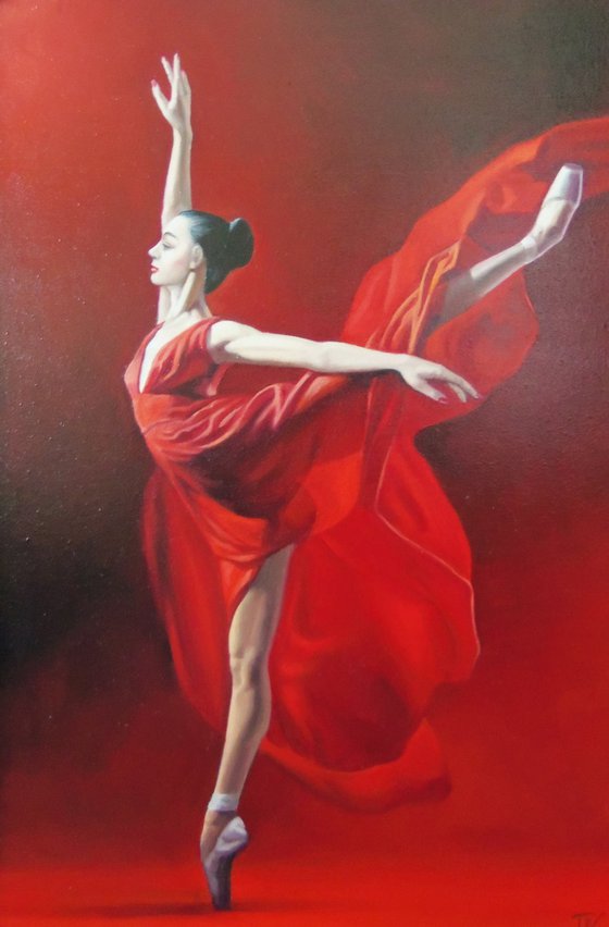 Ballerina-6 (70x50cm, oil/canvas, ready to hang)