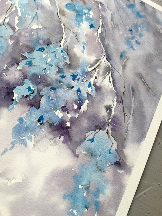 Wisteria flowers  painting