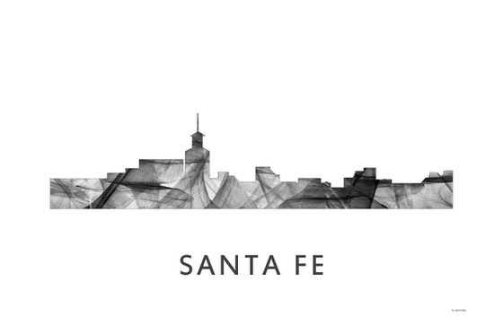 Santa Fe New Mexico Skyline WB BW