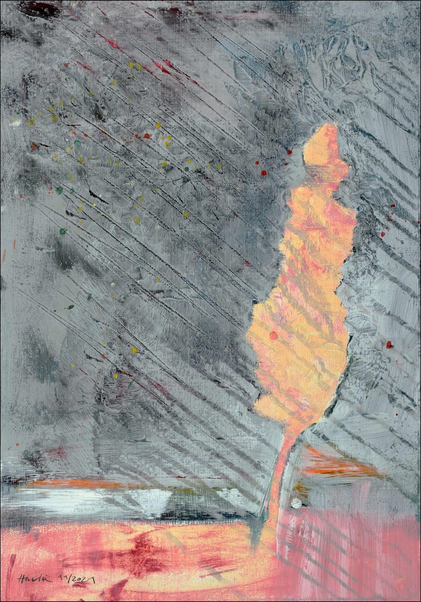 Landscape Acrylic Painting By Jiri Havlik, 14 X 20, On Monday, Original Artwork