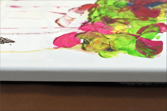 Abstract Summer - modern abstract flower painting