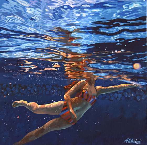 Underneath XXXI - Miniature swimming painting