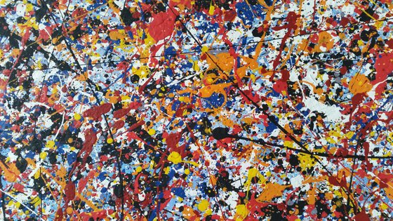 ABSTRACT JACKSON POLLOCK style ACRYLIC  on CANVAS by M. Y.