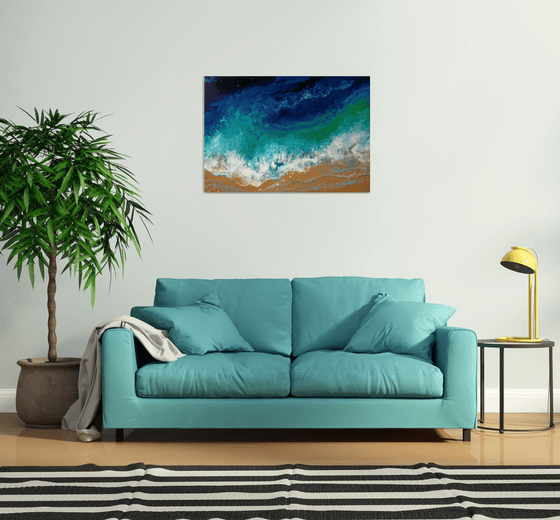 Seascape “Blue Turquoise Sea”  LARGE Painting