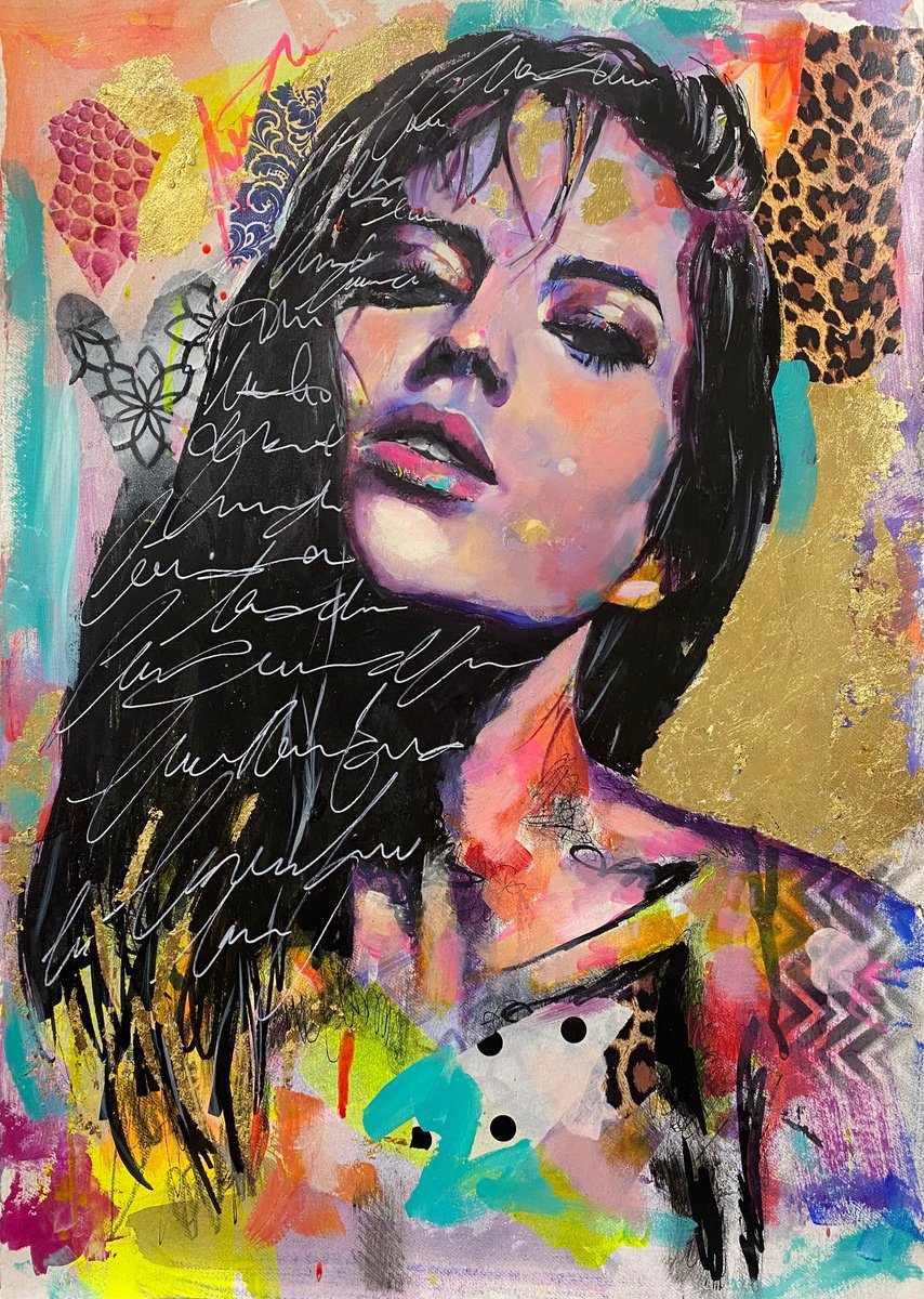 Expressive Portrait Painting By Bold Ro, 14 X 20, Hemani, Original Artwork