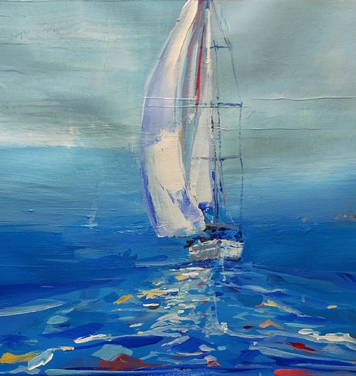 sailboat 5 by Oscar Alvarez Pardo