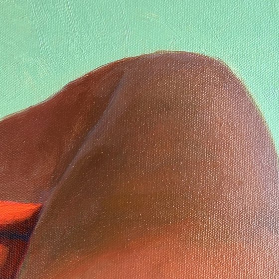 Original oil painting Female portrait Nude