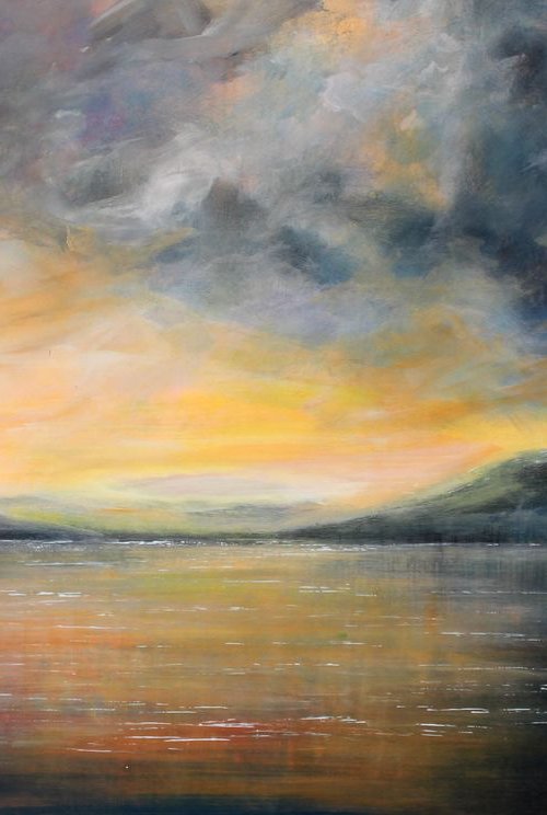 Dark Matters - Large original seascape painting by Cecilia Frigati