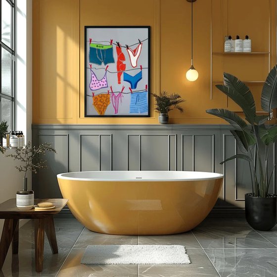 Playful Underwear Illustration