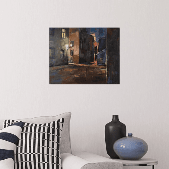 City night(40x50cm, oil painting, ready to hang)