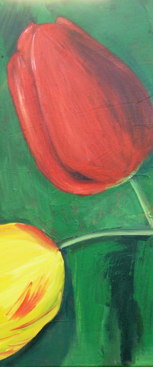 Two Garden Tulips by Jan Rippingham