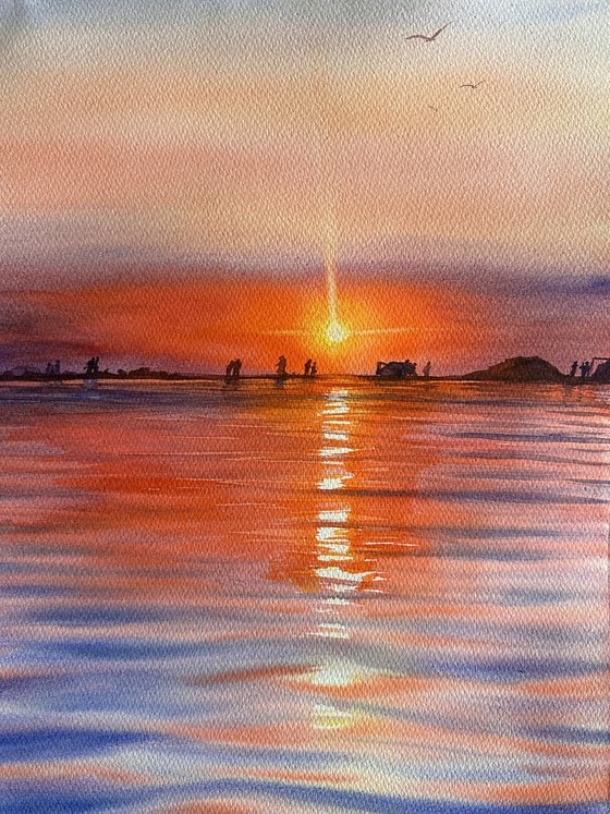 Admiring the Sunset on the Way Home