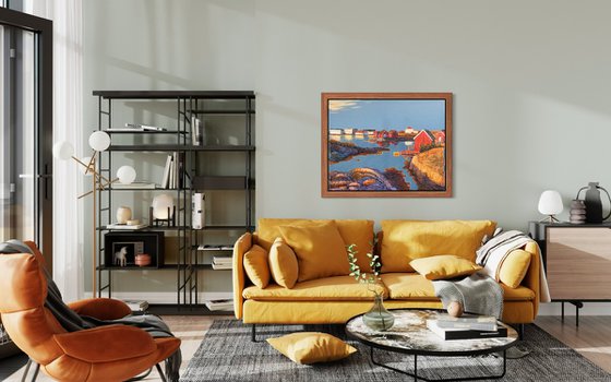 Denim series .Sun in the fishing village