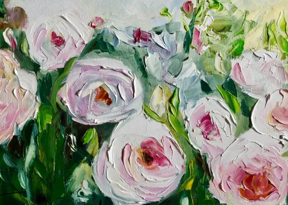 WHITE PINK YELLOW  roses