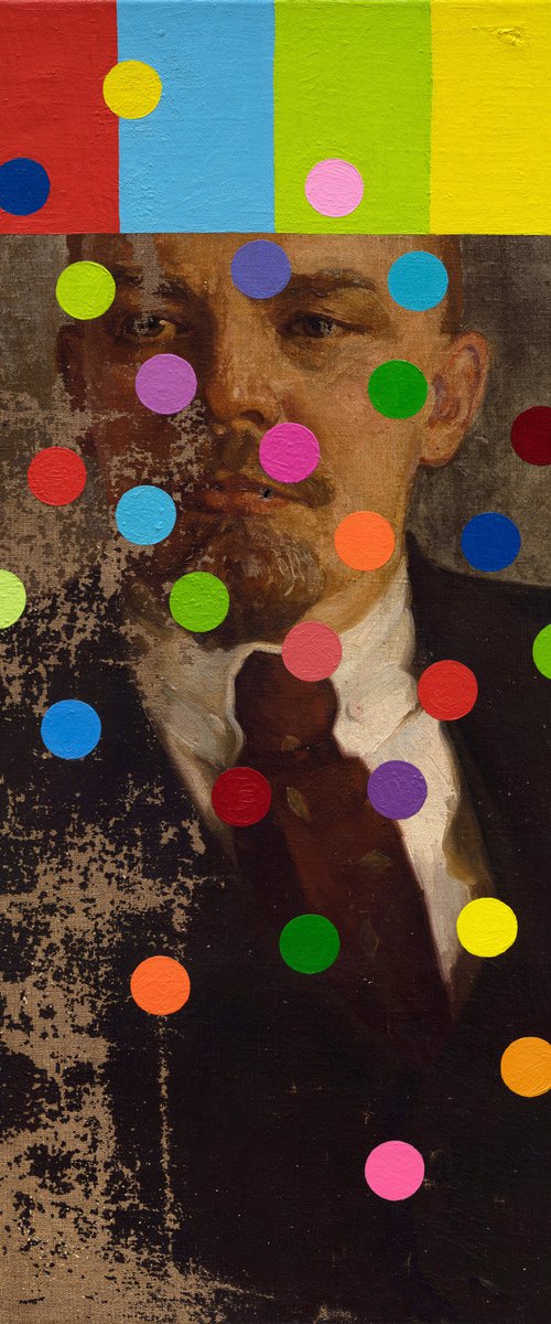 Lenin with Color Bars and Circles by Oleksandr Balbyshev